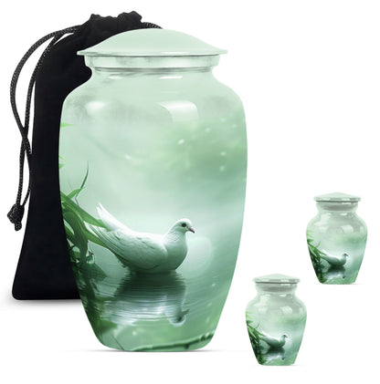 Personalized Bird Memorial Urn for Human Ashes - 10-inch, 200 cu in - Yatskia