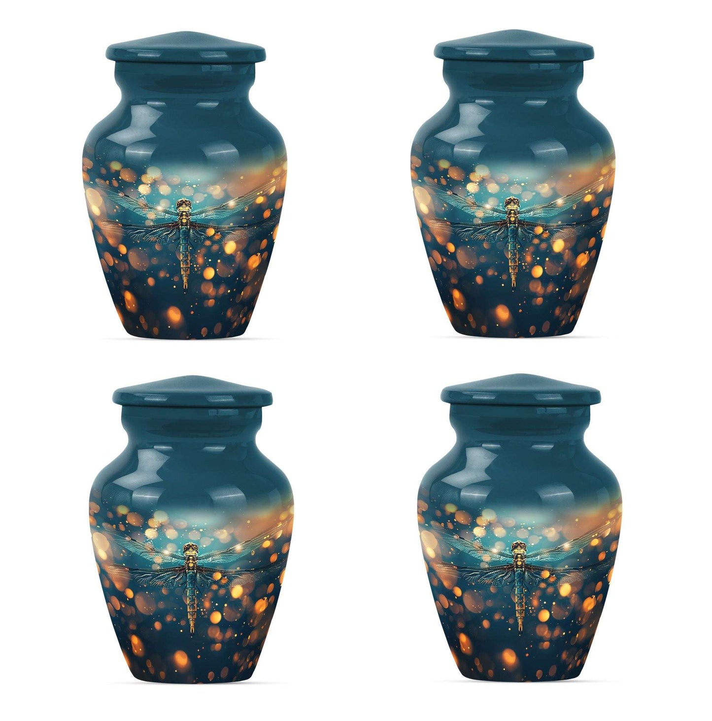 Green Dragonfly Burial Cremation Urns - Large Urn For Ashes For Women