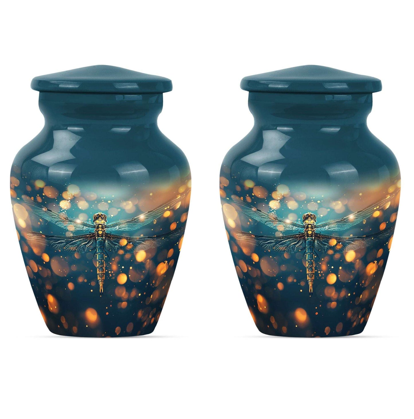 Green Dragonfly Burial Cremation Urns - Large Urn For Ashes For Women