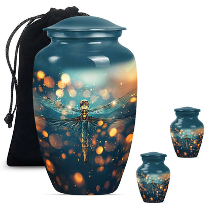 Green Dragonfly Burial Cremation Urns - Large Urn For Ashes For Women
