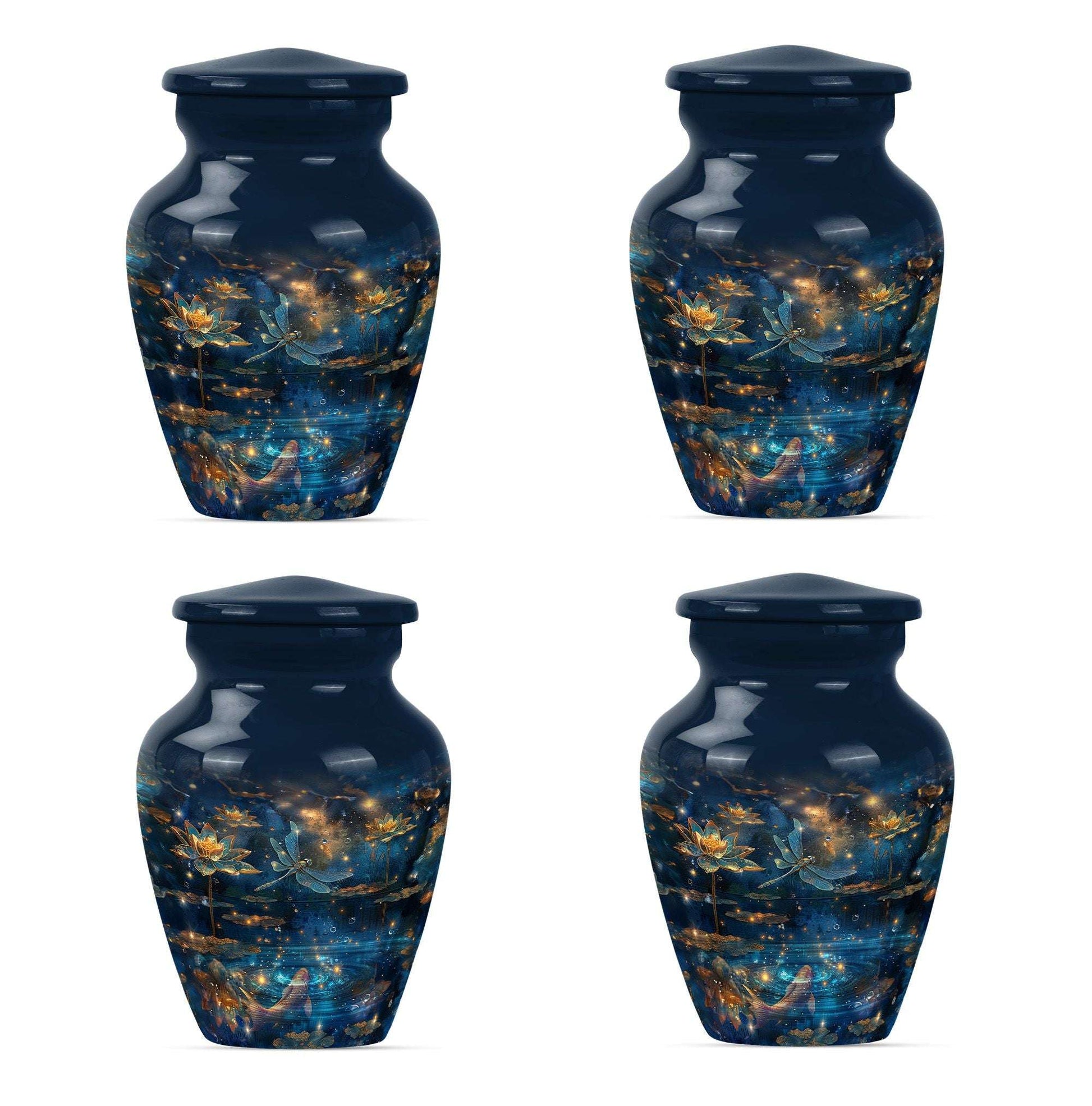 Dragonfly Lotus Cremation Urns For Ashes - Burial Urns For Women