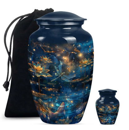Dragonfly Lotus Cremation Urns For Ashes - Burial Urns For Women