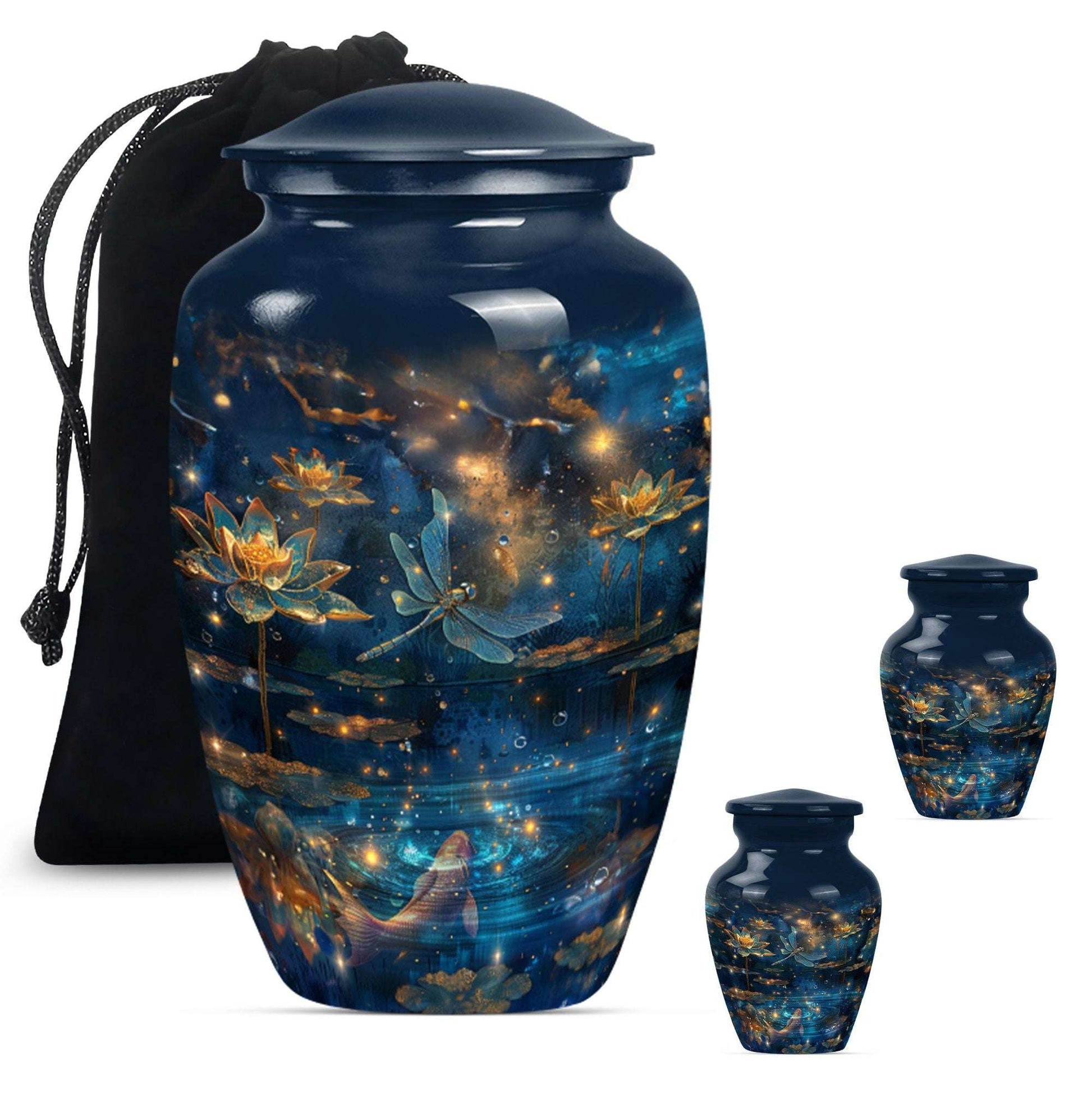Dragonfly Lotus Cremation Urns For Ashes - Burial Urns For Women