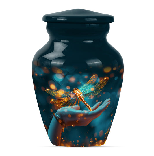 Personalized Dragonfly Cremation Urn for Human Ashes - 10-inch, 200 cu in - Yatskia