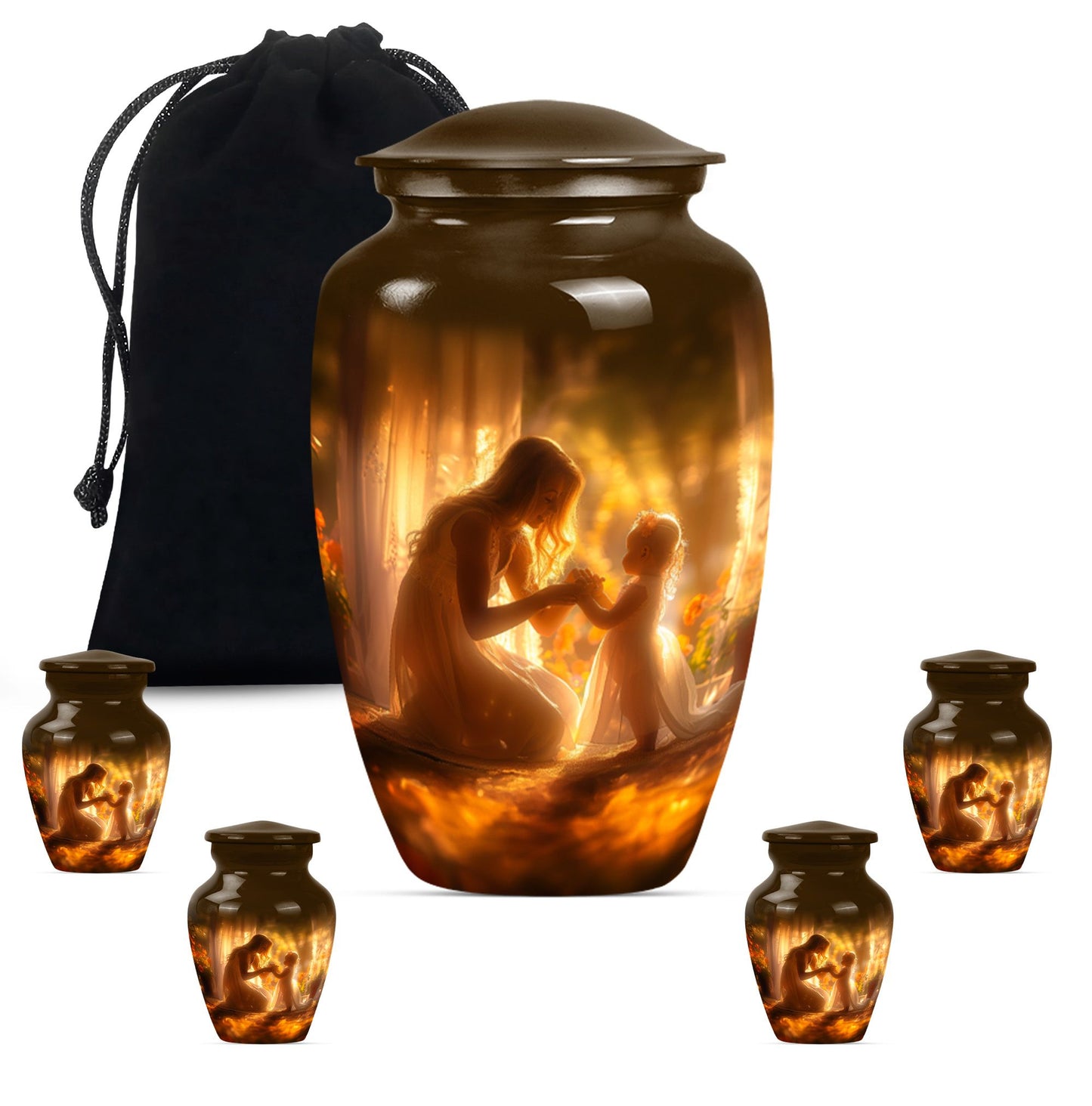 mother urn for woman's ashes.