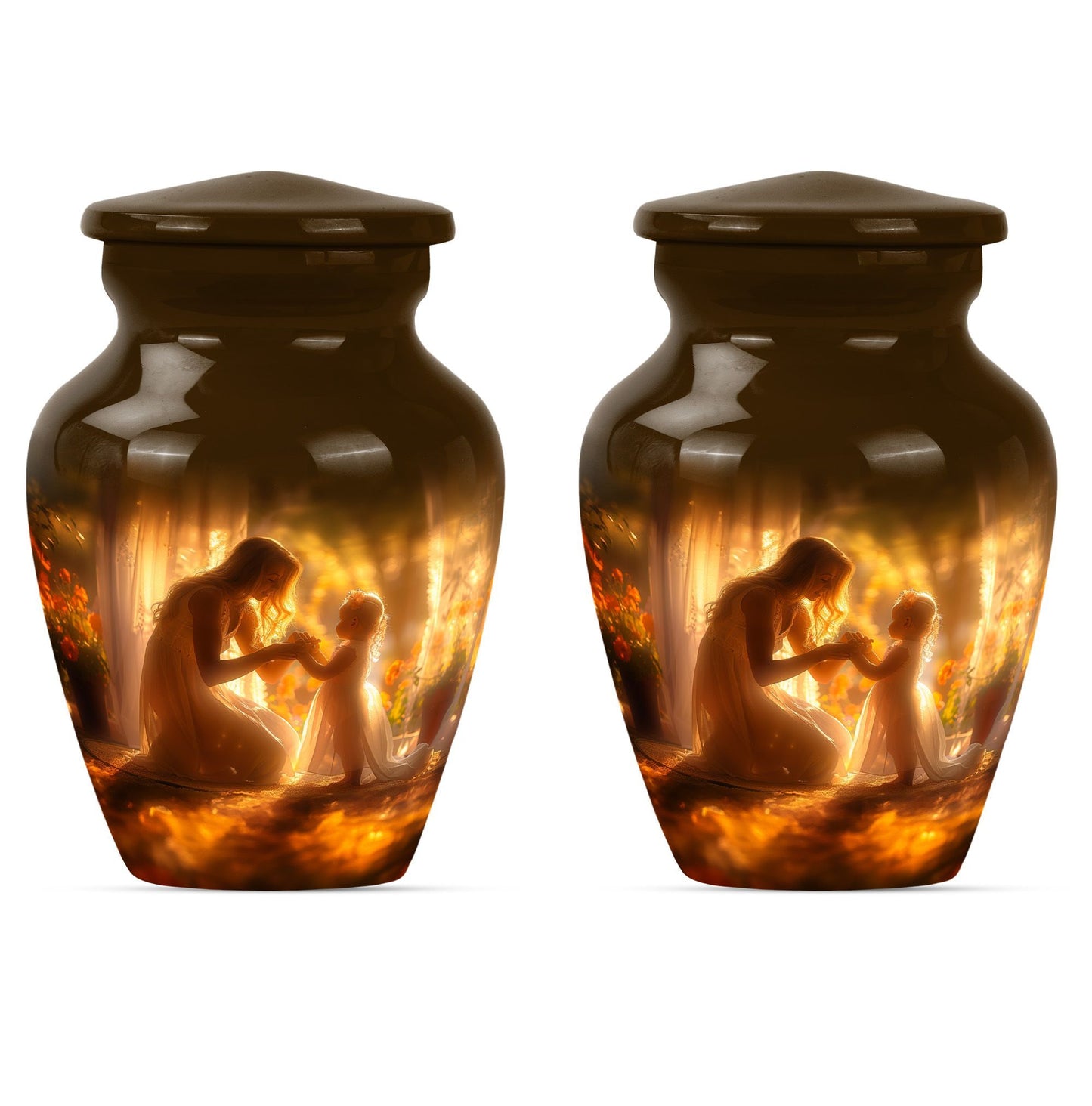 mother urn for woman's ashes.