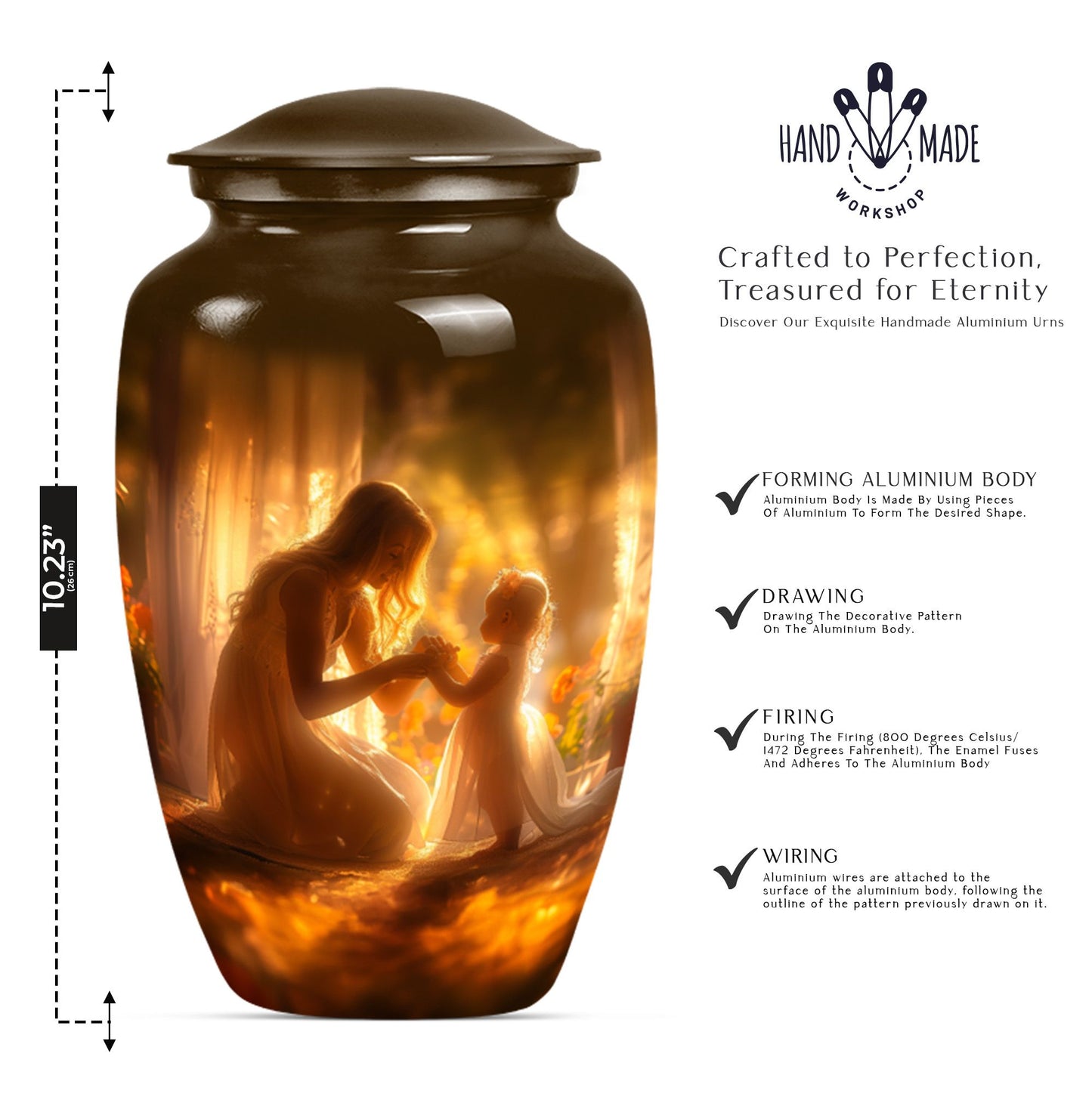 mother urn for woman's ashes.