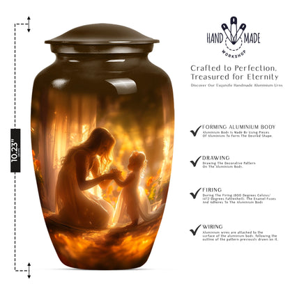 mother urn for woman's ashes.