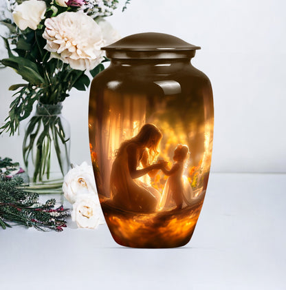mother urn for woman's ashes.