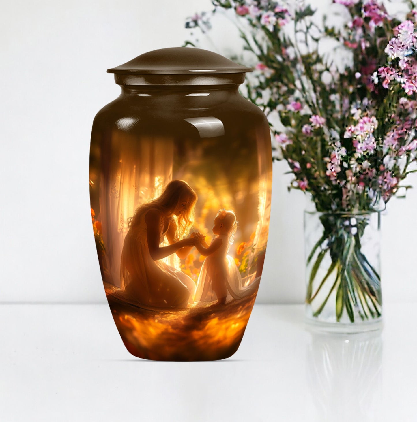 mother urn for woman's ashes.