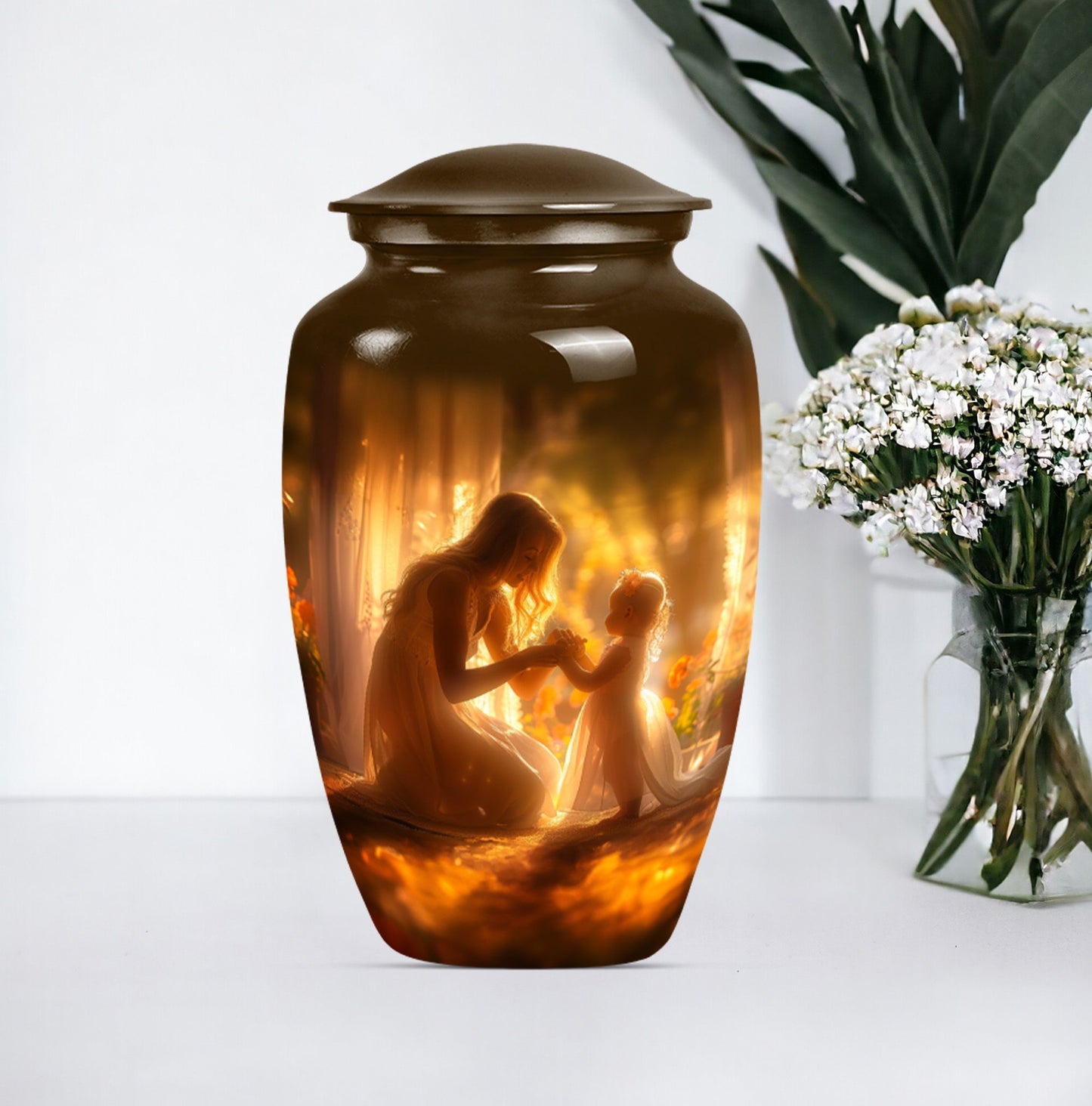 mother urn for woman's ashes.