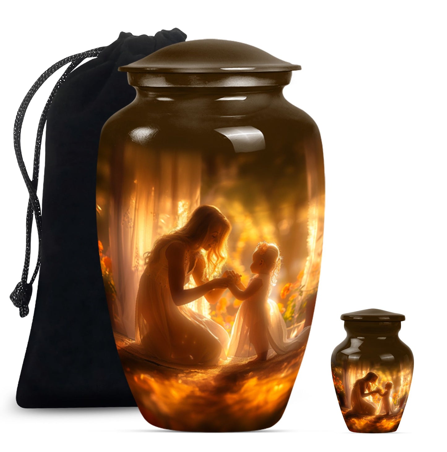 mother urn for woman's ashes.