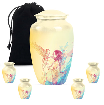 Classic 10 inch purple meadow themed mother cremation urn.