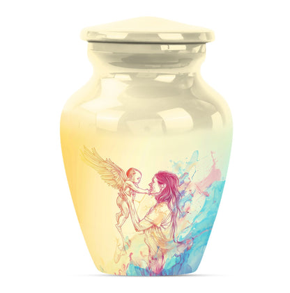 Classic 10 inch purple meadow themed mother cremation urn.