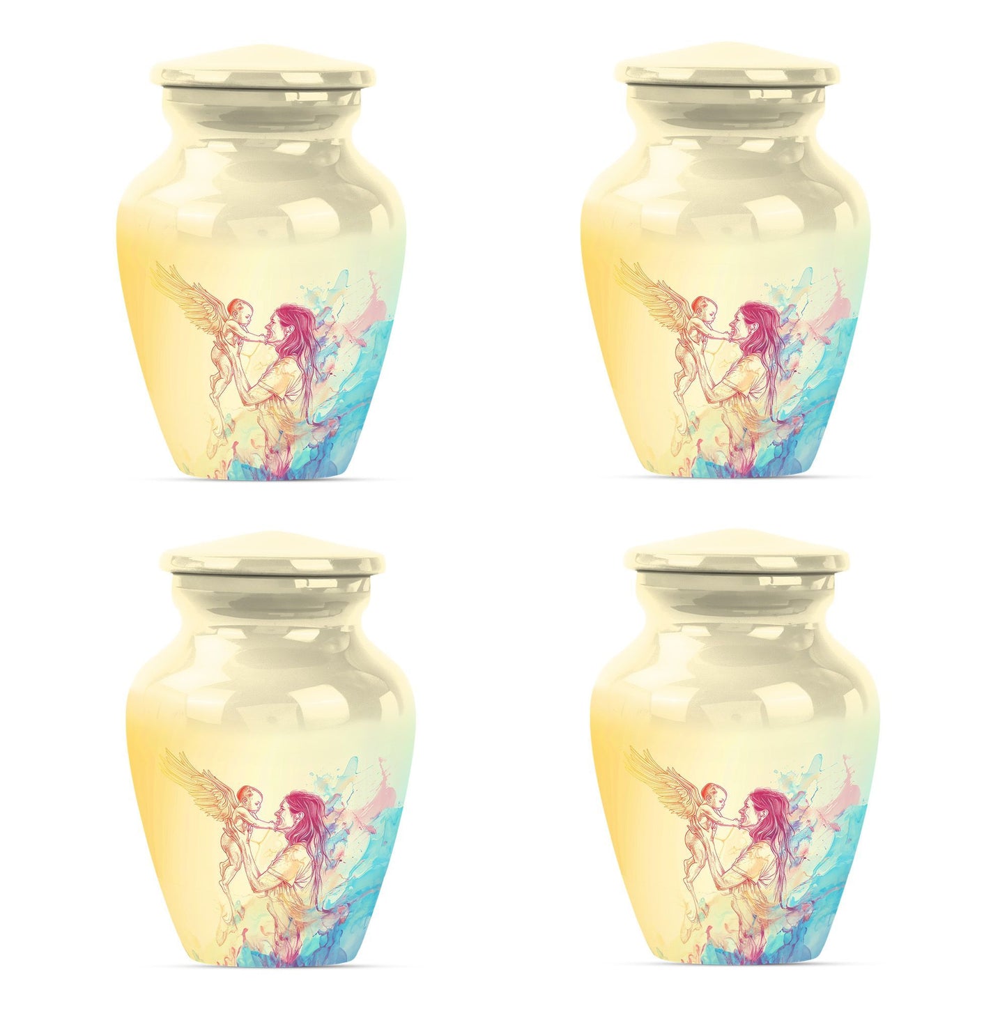 Classic 10 inch purple meadow themed mother cremation urn.