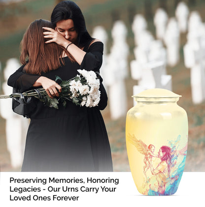 Classic 10 inch purple meadow themed mother cremation urn.