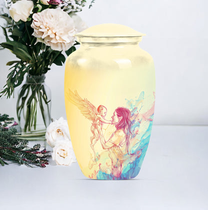 Classic 10 inch purple meadow themed mother cremation urn.