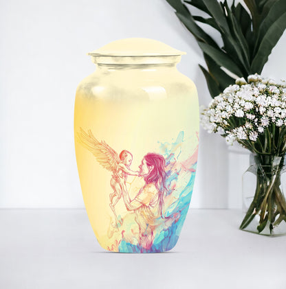 Classic 10 inch purple meadow themed mother cremation urn.