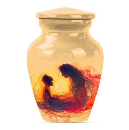 mother urn with a purple meadow 