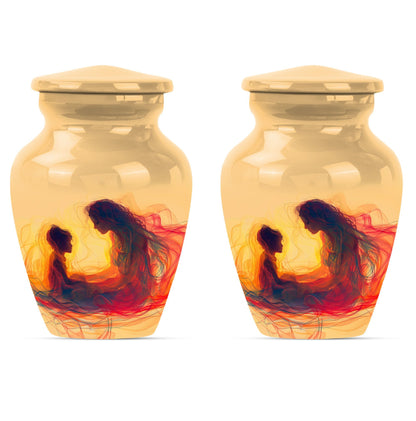 mother urn with a purple meadow 