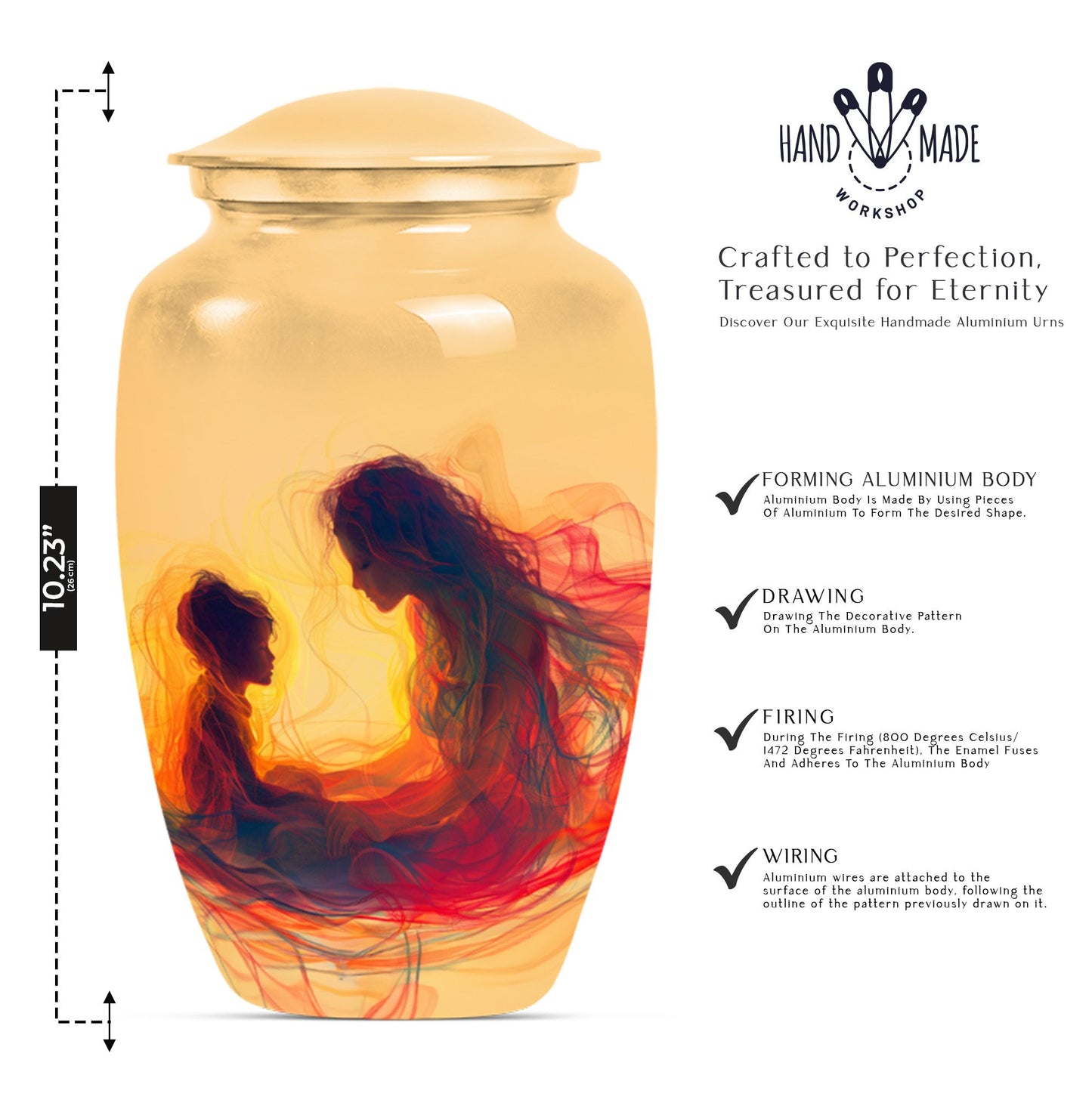 mother urn with a purple meadow 