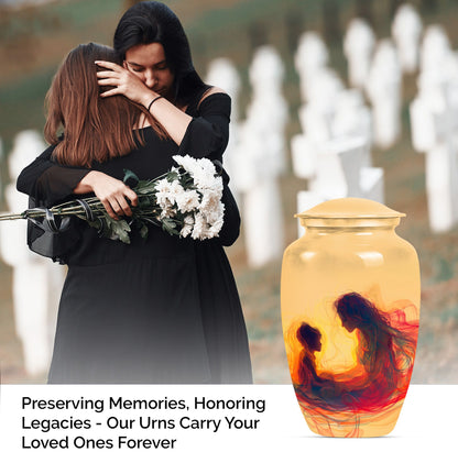 mother urn with a purple meadow 