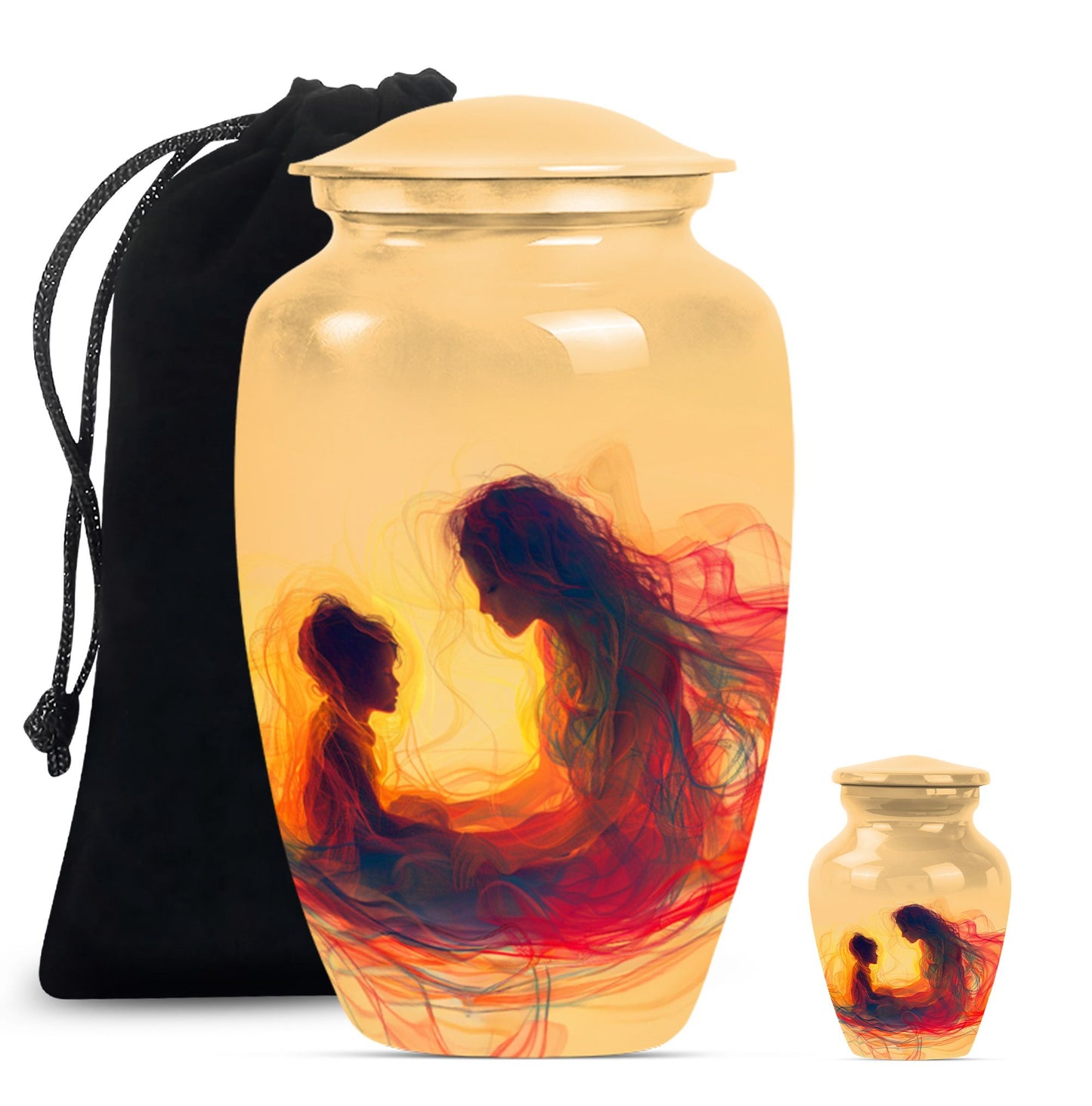 mother urn with a purple meadow 