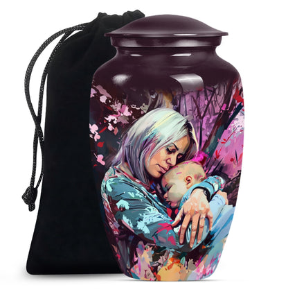 Classic 10-inch memorial large urn for human ashes.