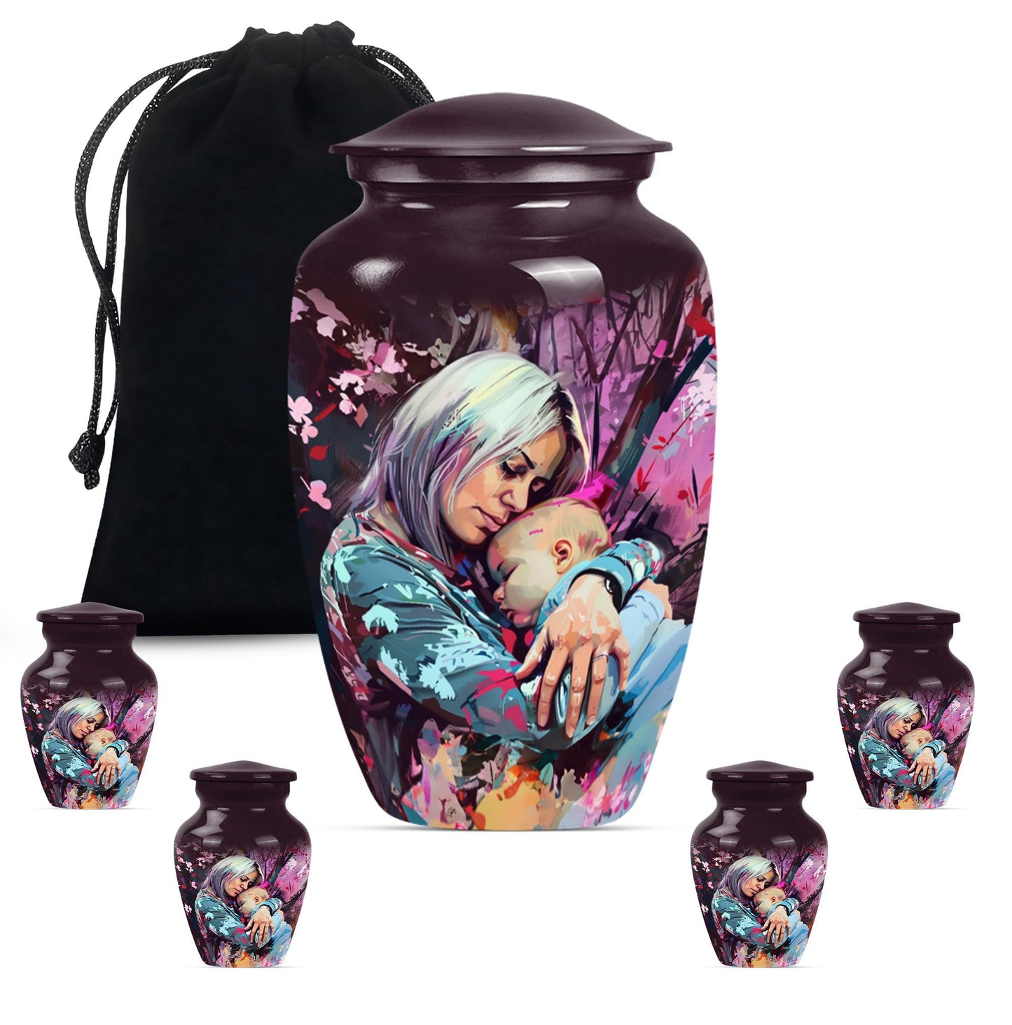 Classic 10-inch memorial large urn for human ashes.