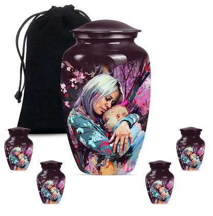 Classic 10-inch memorial large urn for human ashes.