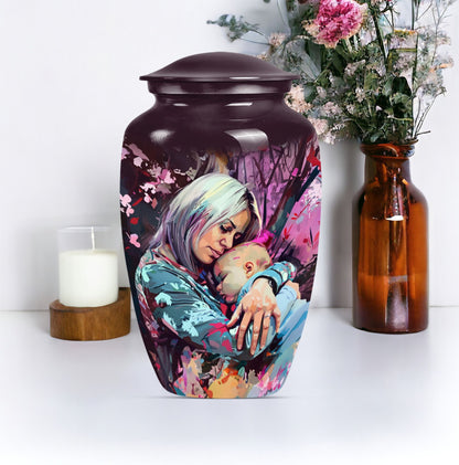 Classic 10-inch memorial large urn for human ashes.
