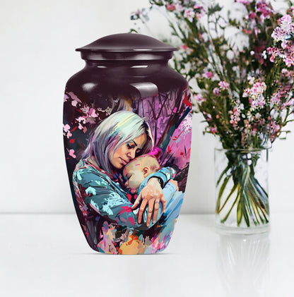 Classic 10-inch memorial large urn for human ashes.