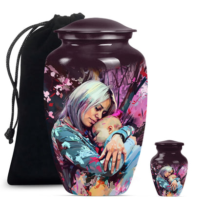 Classic 10-inch memorial large urn for human ashes.