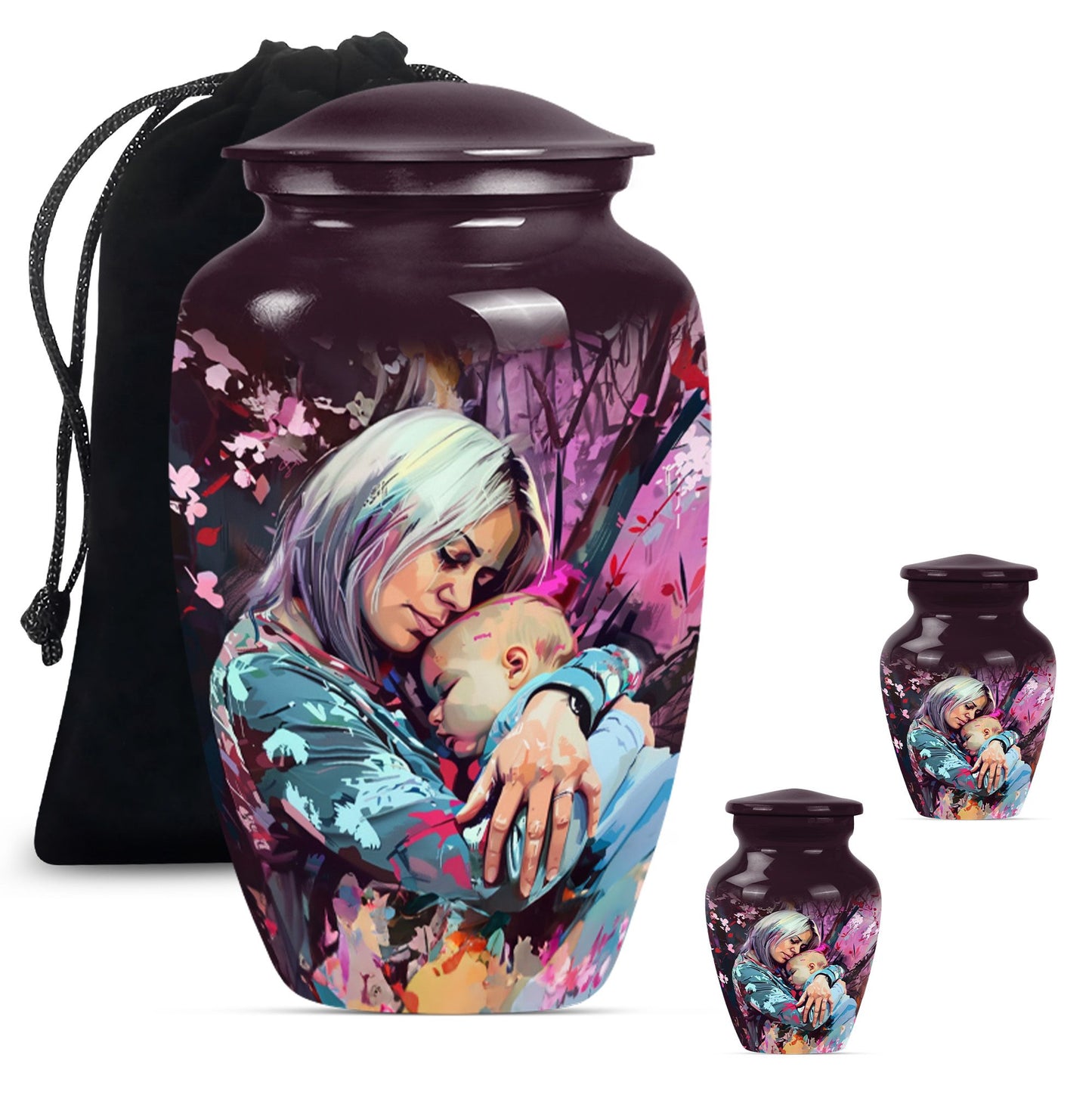 Classic 10-inch memorial large urn for human ashes.