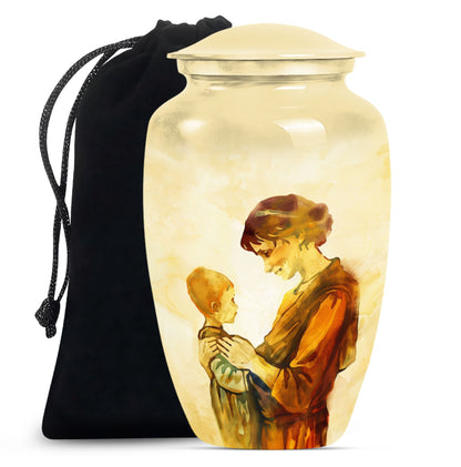 Purple Meadow themed Classic 10-inch Mother Urn with space for personalized engravings