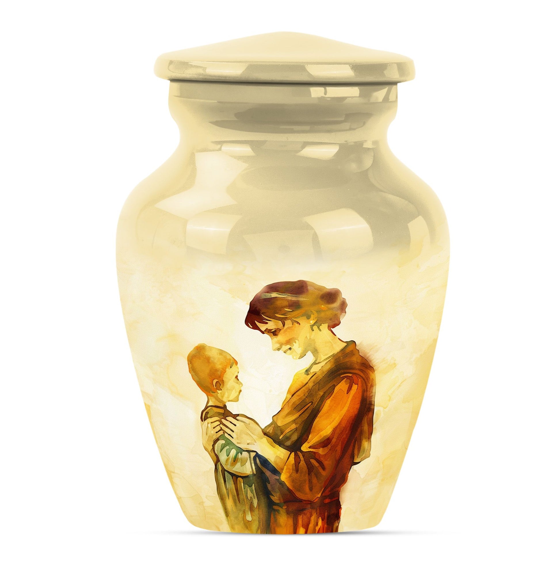 Purple Meadow themed Classic 10-inch Mother Urn with space for personalized engravings