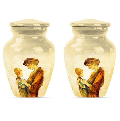 Purple Meadow themed Classic 10-inch Mother Urn with space for personalized engravings