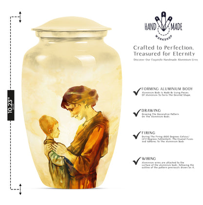 Purple Meadow themed Classic 10-inch Mother Urn with space for personalized engravings