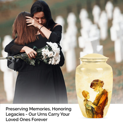 Purple Meadow themed Classic 10-inch Mother Urn with space for personalized engravings