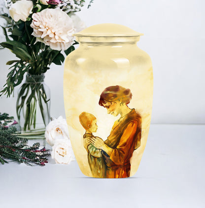 Purple Meadow themed Classic 10-inch Mother Urn with space for personalized engravings