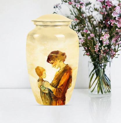 Purple Meadow themed Classic 10-inch Mother Urn with space for personalized engravings