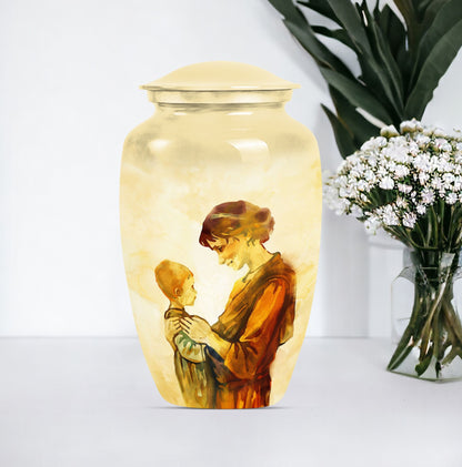 Purple Meadow themed Classic 10-inch Mother Urn with space for personalized engravings
