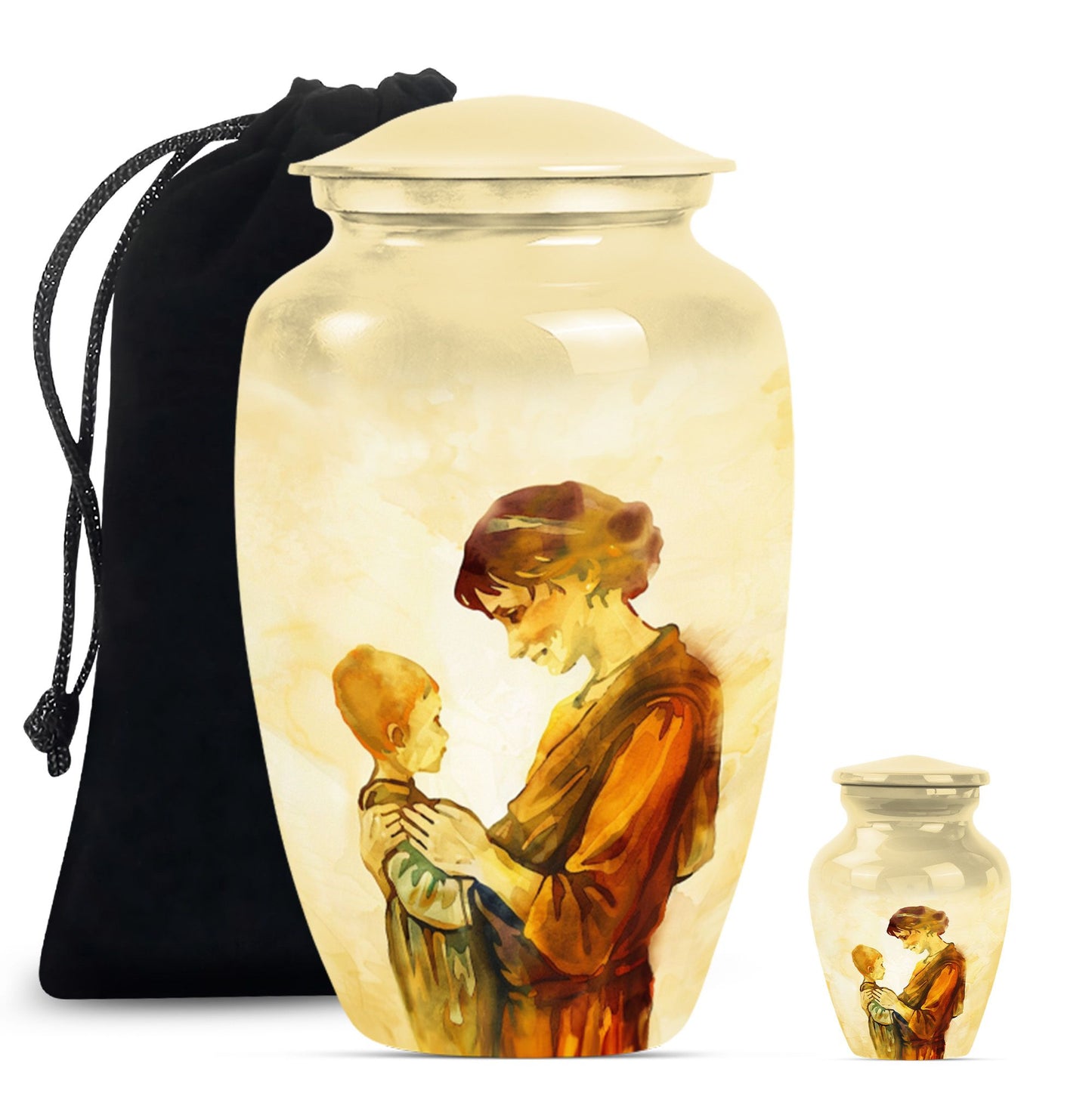 Purple Meadow themed Classic 10-inch Mother Urn with space for personalized engravings