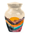 Classic purple meadow-themed MOUNTAINS urn