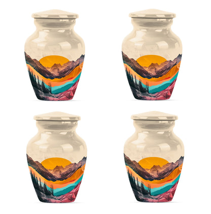 Classic purple meadow-themed MOUNTAINS urn