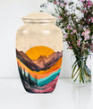Classic purple meadow-themed MOUNTAINS urn