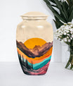 Classic purple meadow-themed MOUNTAINS urn