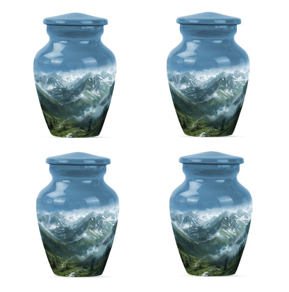 Purple Meadow theme, MOUNTAINS Urn 10 inch.
