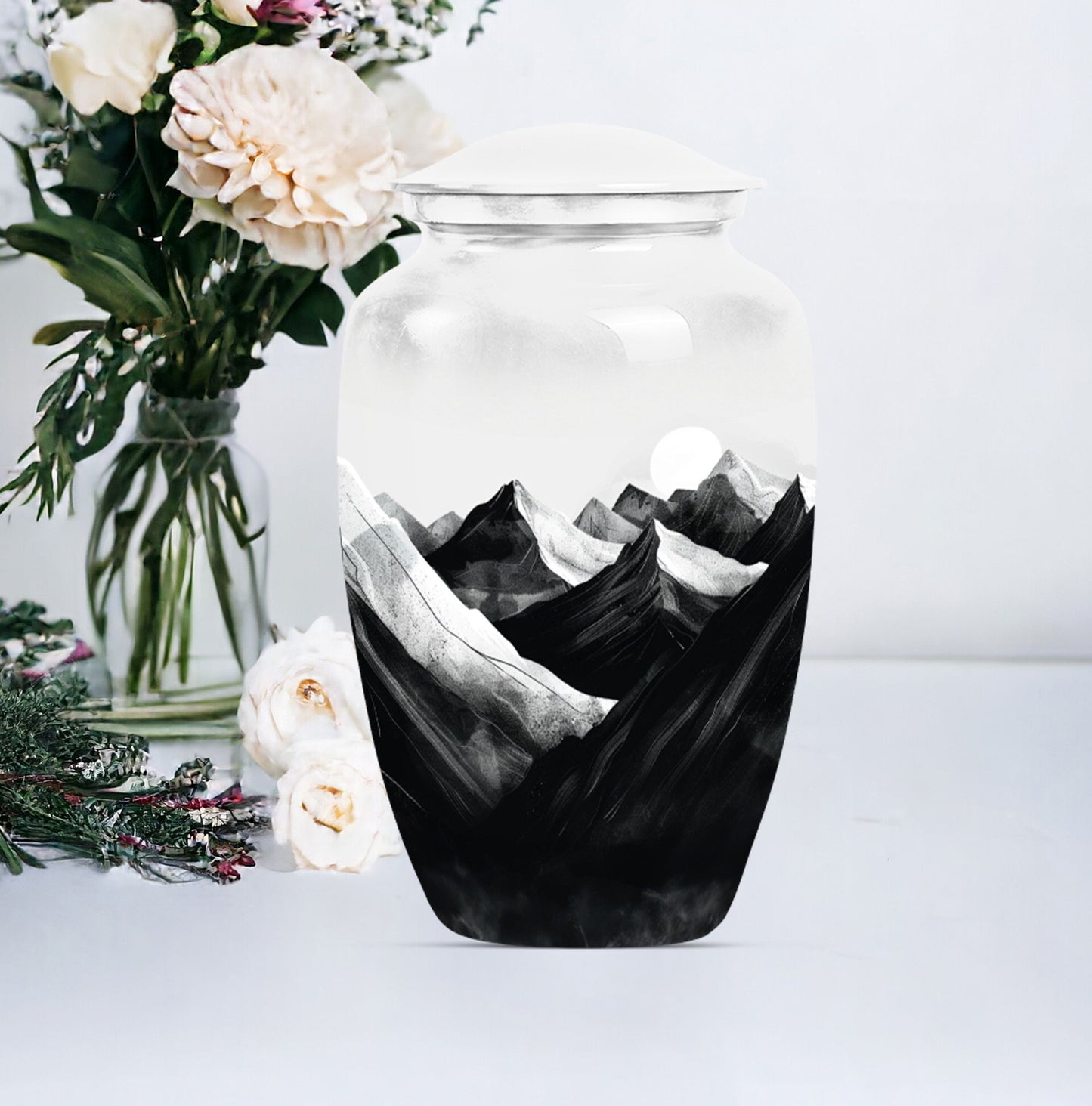 MOUNTAINS Classic Urn in Purple Meadow.