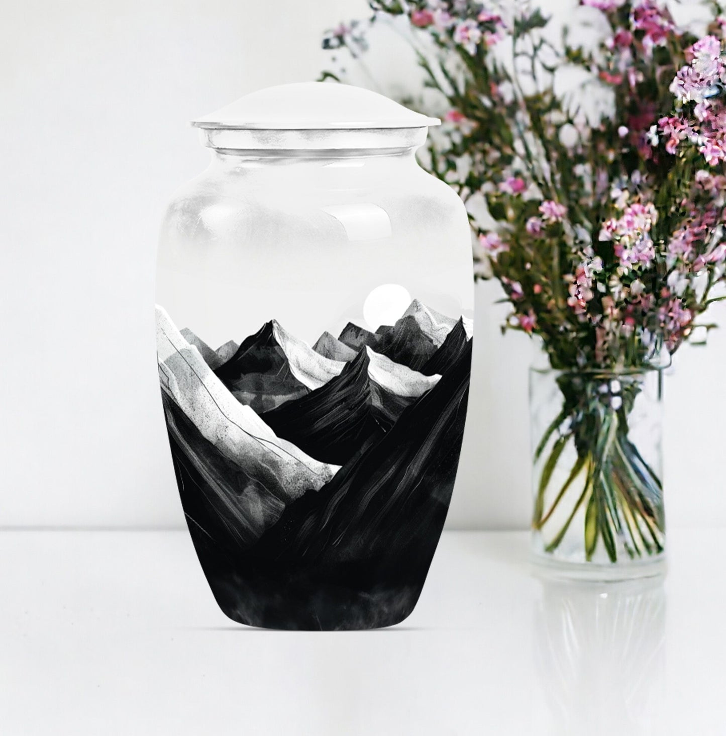 MOUNTAINS Classic Urn in Purple Meadow.